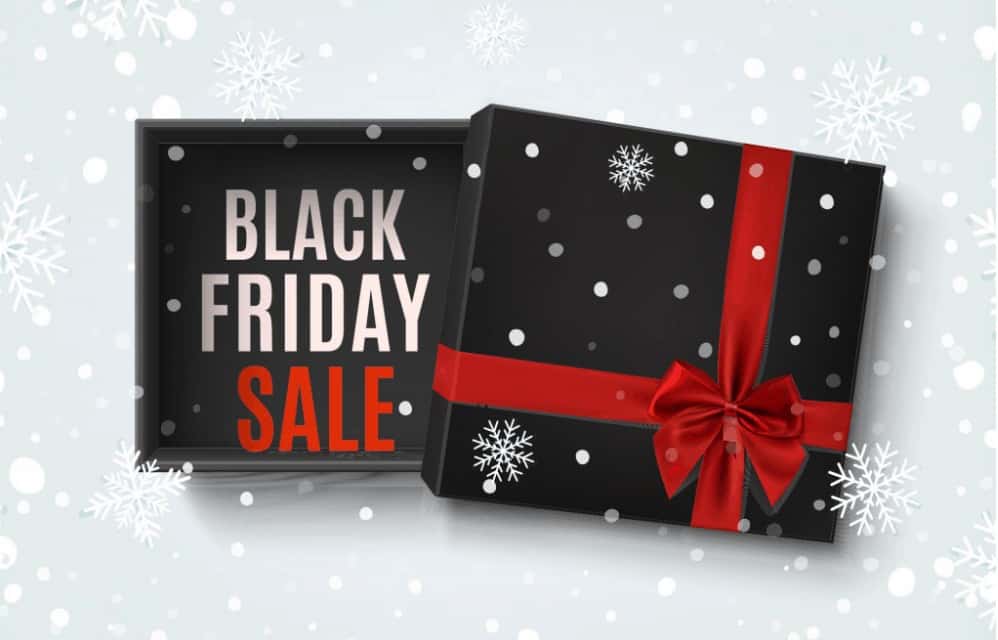 Premium Vector | Black friday gift card vector design with a premium style black  gift box wrapped with satin ribbon