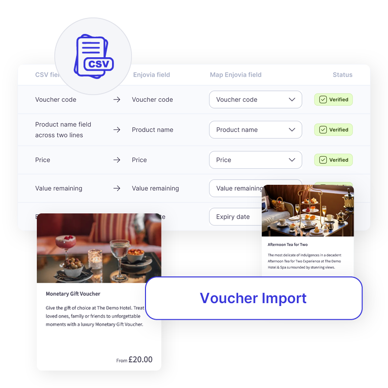 Enjovia Gift Experiences Import Existing Vouchers